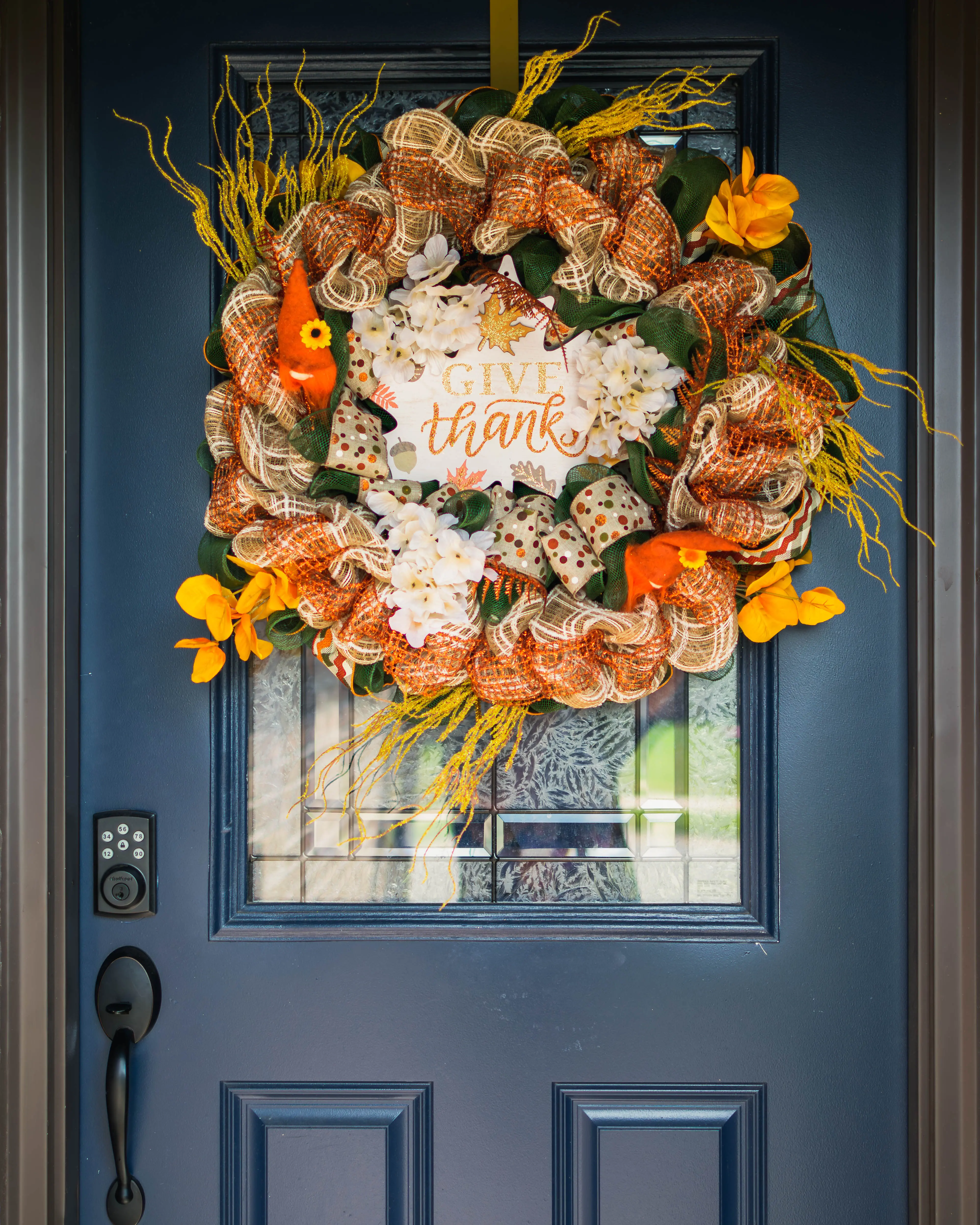 Give Thanks Deco Mesh Wreath