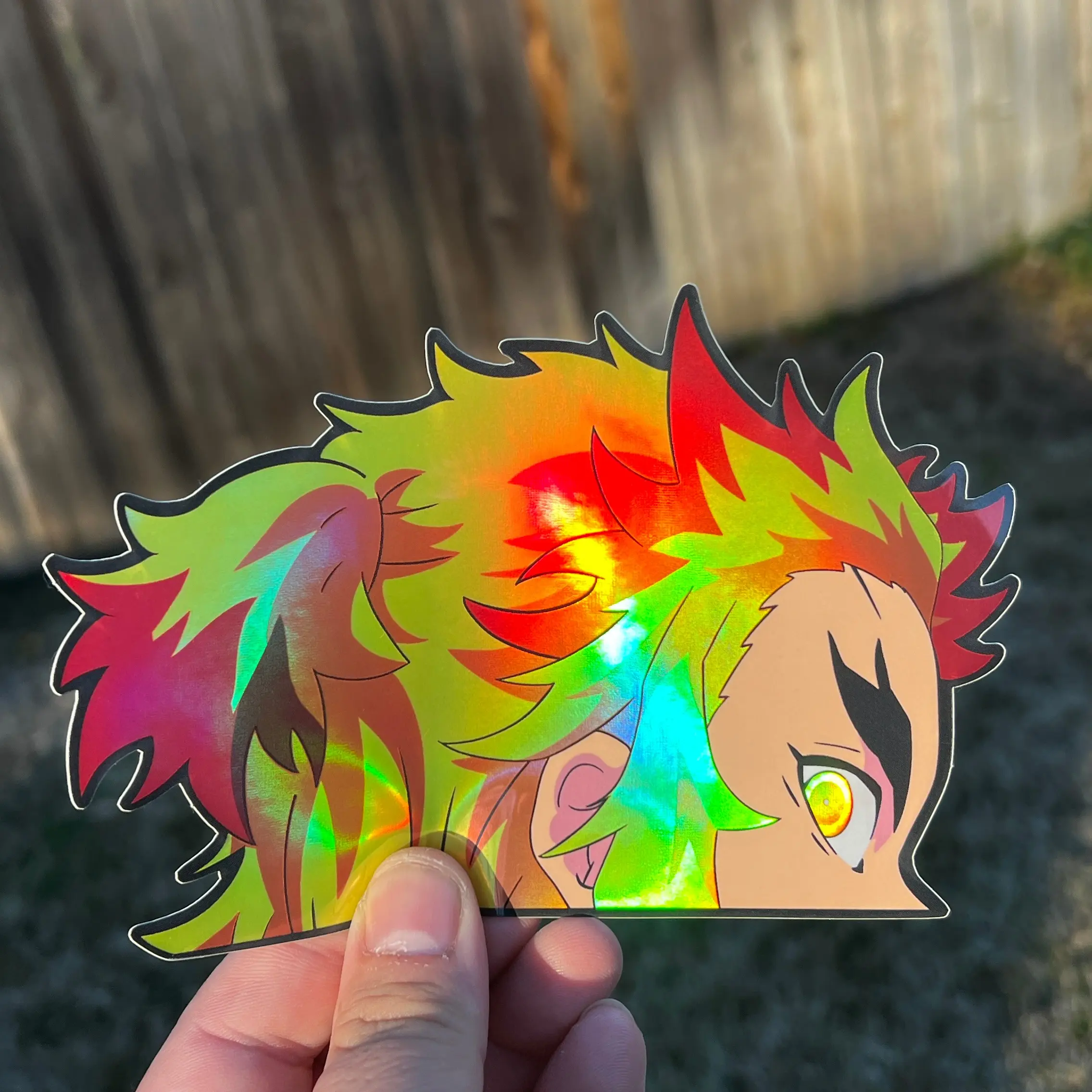 Flame Swordsman Peeker Sticker