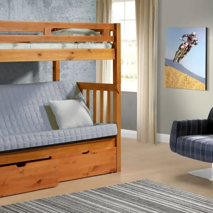 Tall Twin over Full Futon Mission Honey Bunk Bed