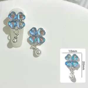 Four Leaf Clover K9 Dangle Metal Charm
